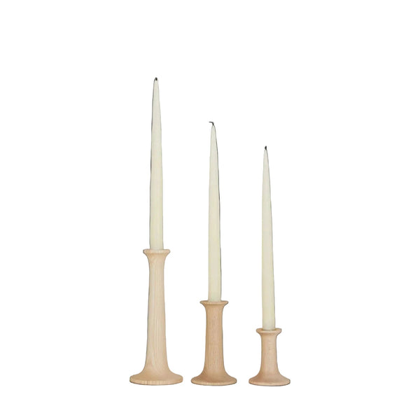 Simple Oak & Maple Candle Holders in Various Sizes by Hawkins New York