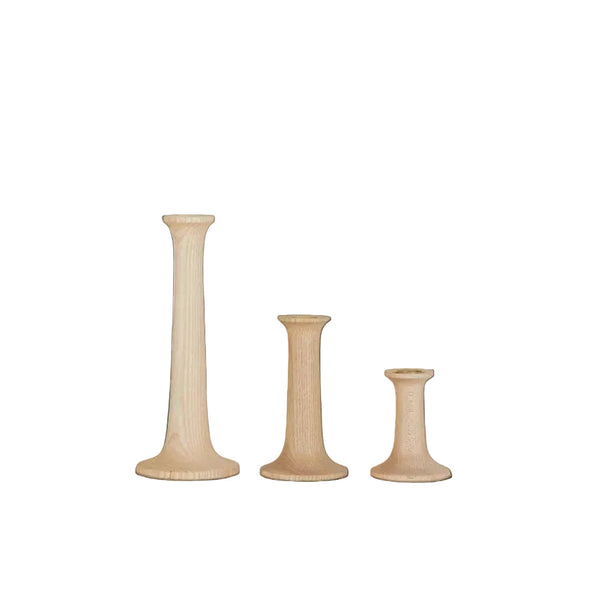Simple Oak & Maple Candle Holders in Various Sizes by Hawkins New York