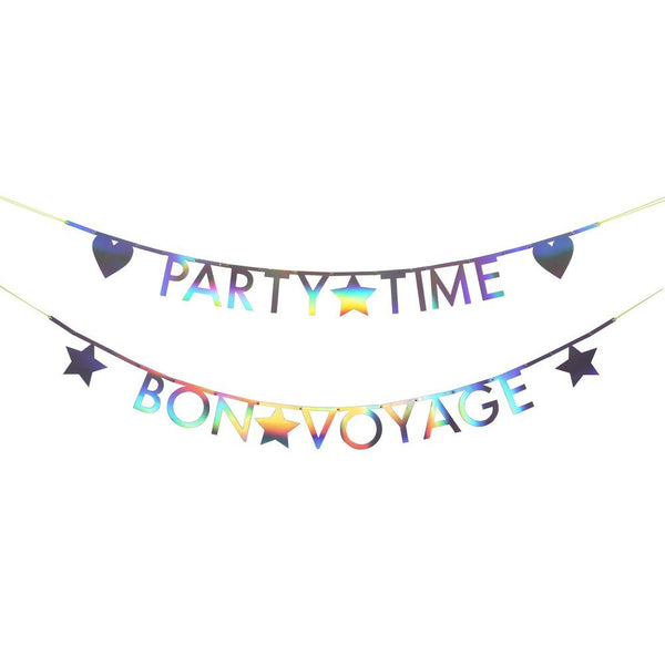 silver holographic letter garland kit by meri meri 1