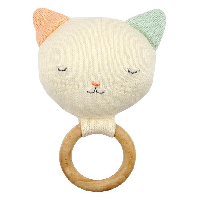 cat baby rattle by meri meri 1