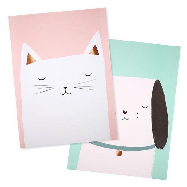cat dog art prints by meri meri 1