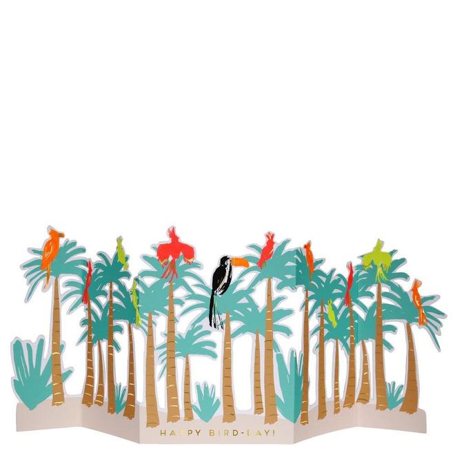 tropical bird concertina card by meri meri 1