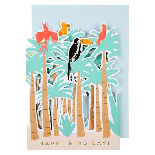 tropical bird concertina card by meri meri 2