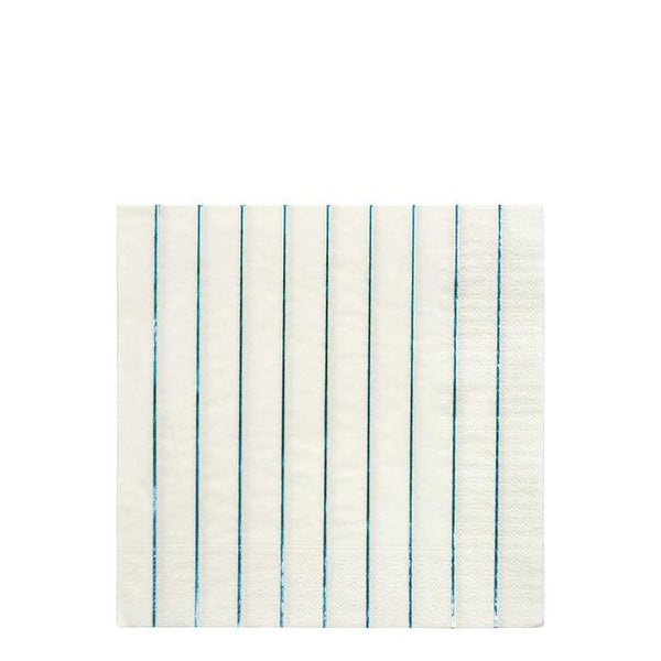 blue holographic stripe large napkins by meri meri 1