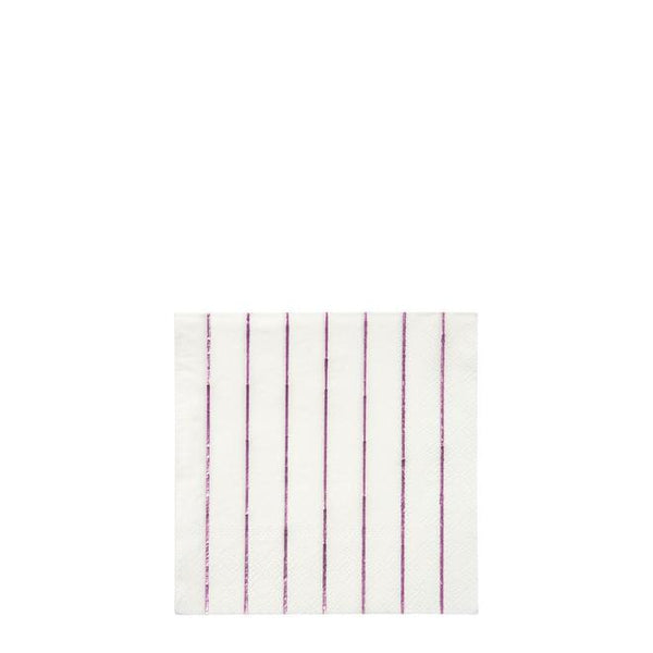 metallic pink stripe small napkins by meri meri 1