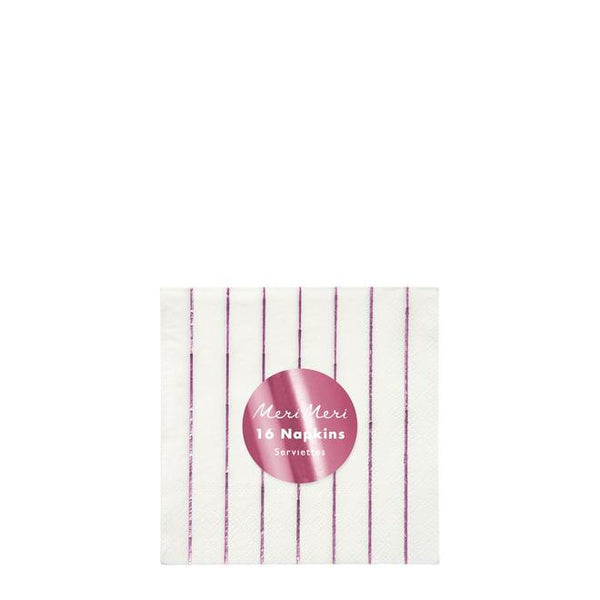 metallic pink stripe small napkins by meri meri 2