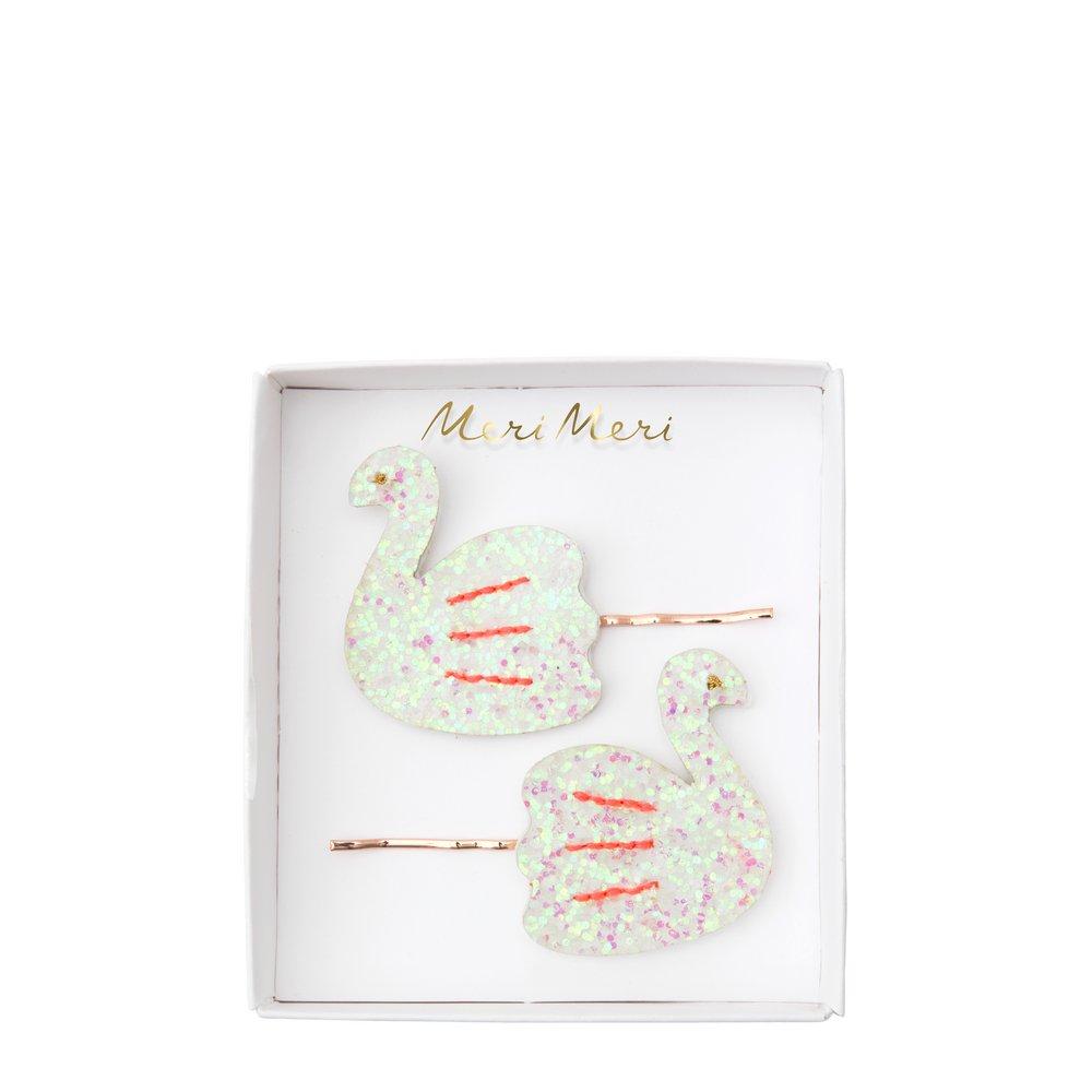 swan hair slides by meri meri 1