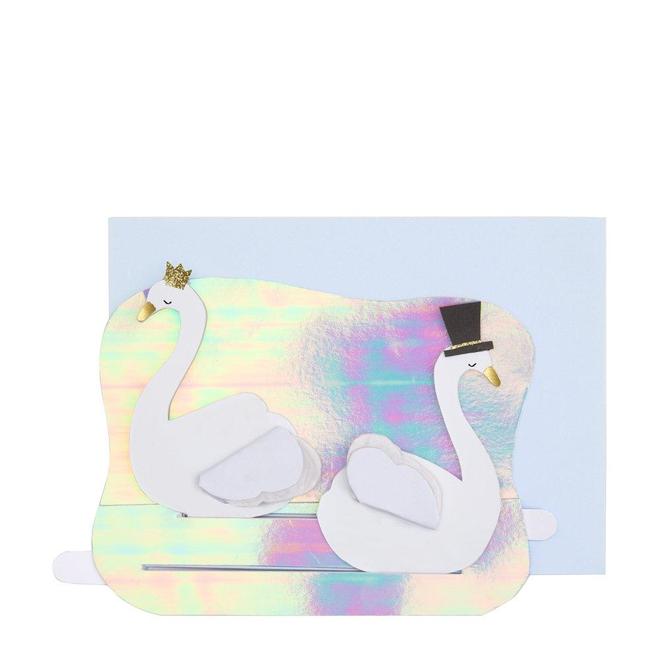 swan wedding interactive card by meri meri 2
