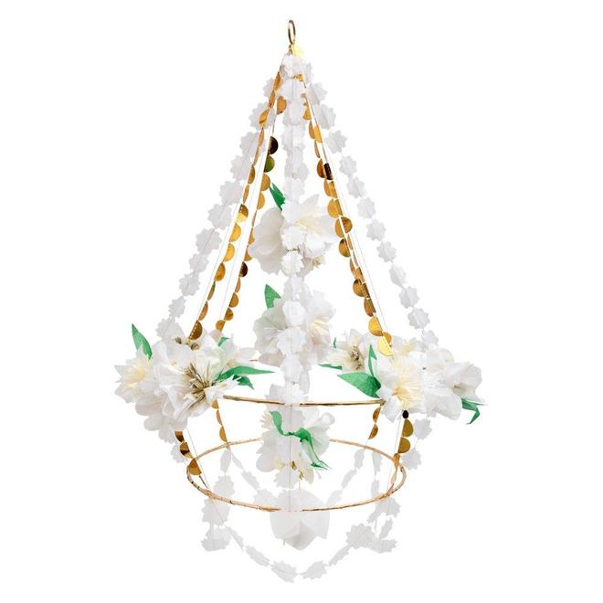 white blossom chandelier by meri meri 1