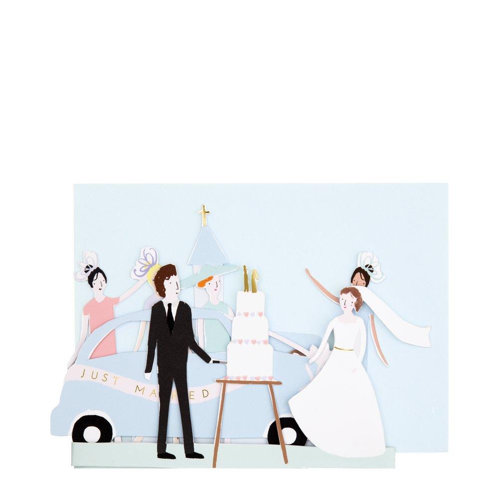 just married concertina card by meri meri 2