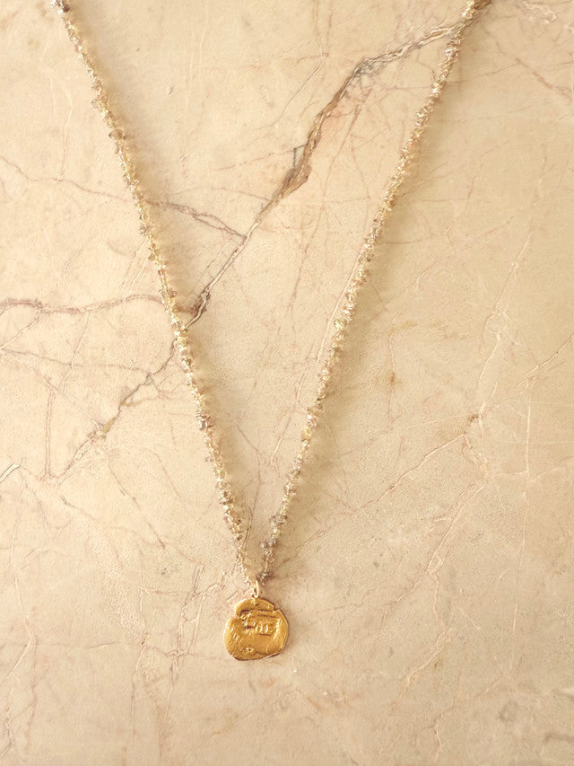 Babe Raider Quartz Long Coin Necklace 2