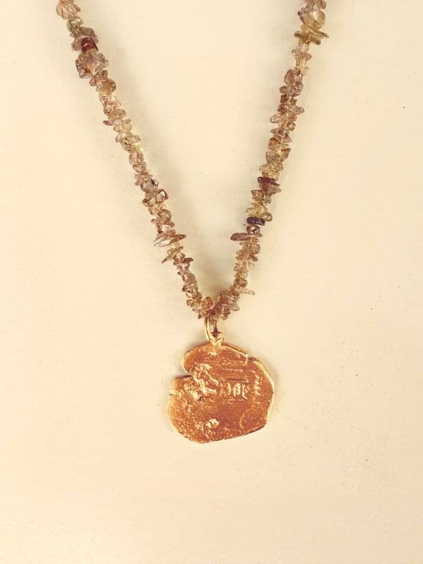 Babe Raider Quartz Long Coin Necklace 5