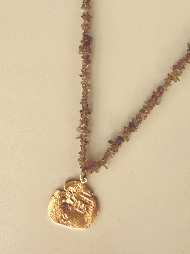 Babe Raider Quartz Long Coin Necklace 4