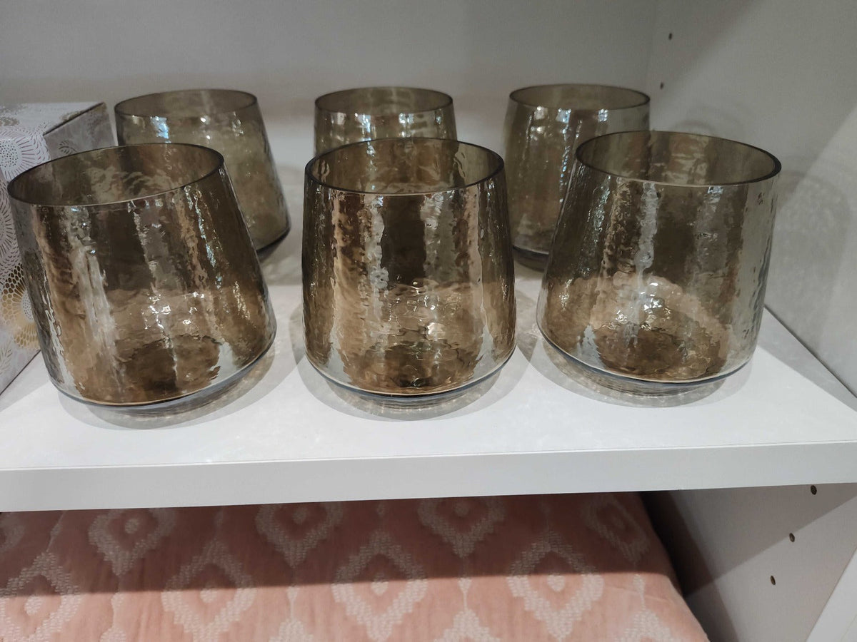 Hammered Glass Luster Candle Holders Roost Gl752 1