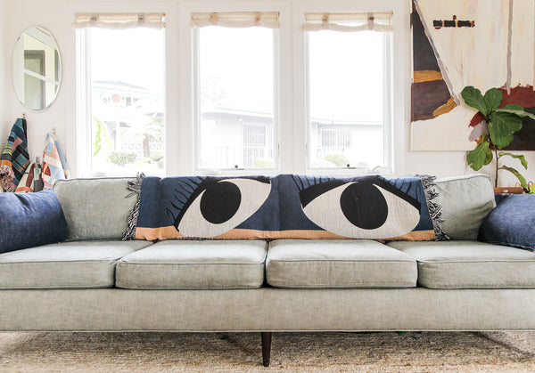 Old Blue Eyes Woven Throw Blanket