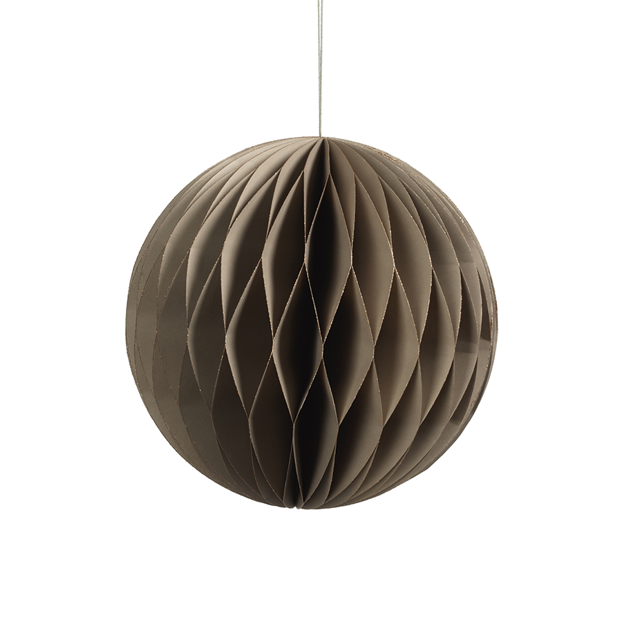 wish paper decorative ball ornament taupe with rose gold glitter edges extra large 3