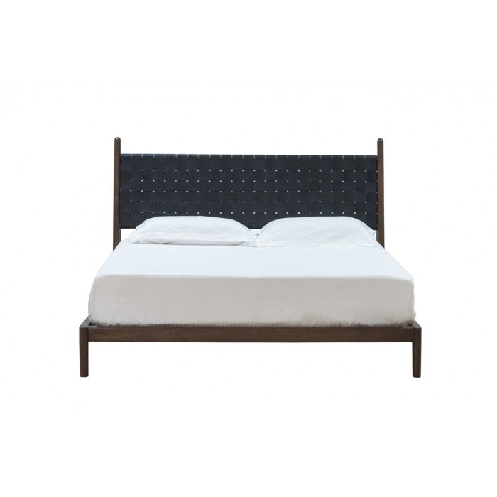 Cove Queen Bed in Black Leather by BD Studio III