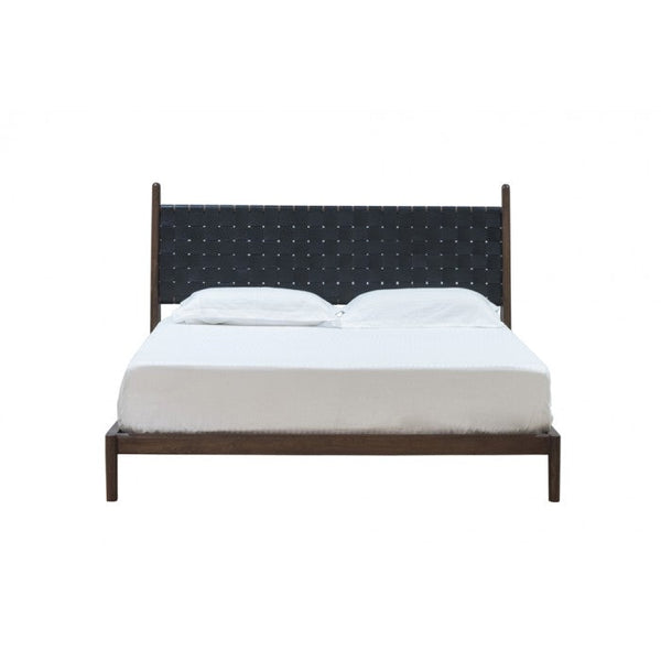 Cove Queen Bed in Black Leather by BD Studio III