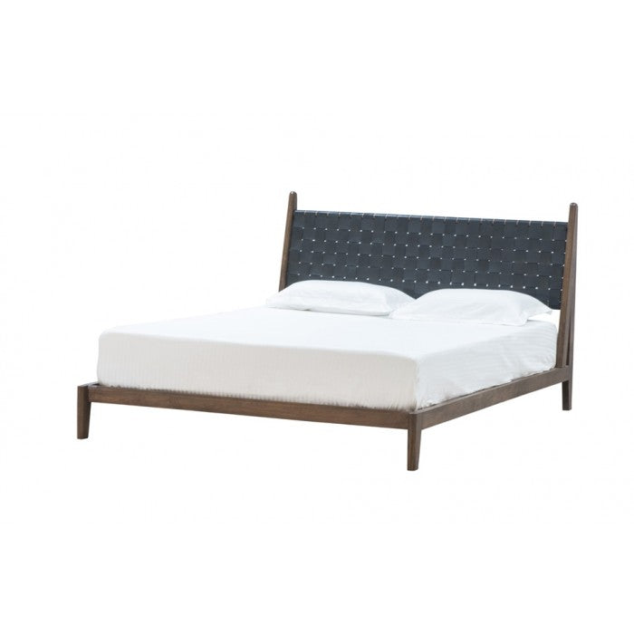 Cove Queen Bed in Black Leather by BD Studio III