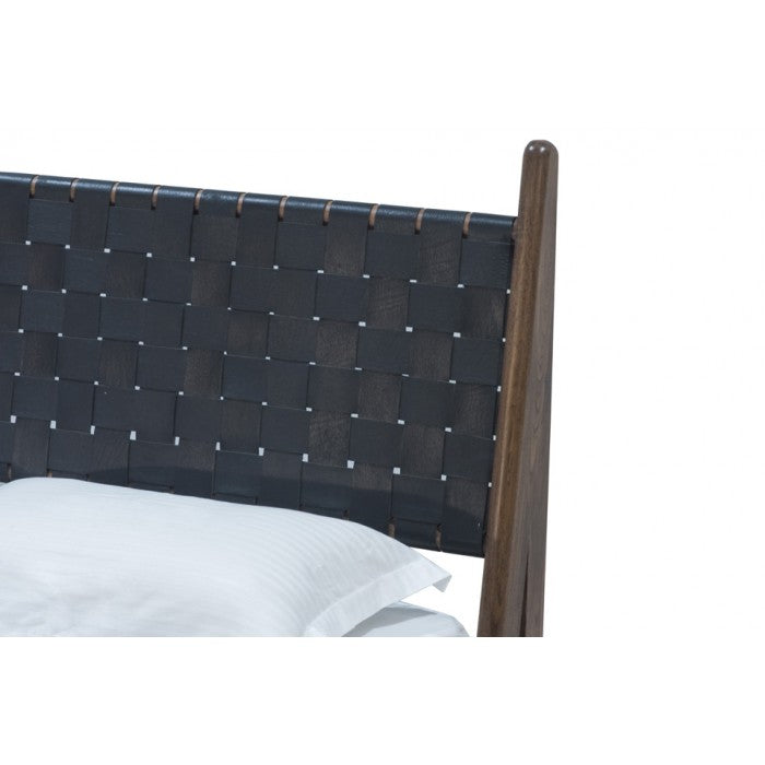 Cove Queen Bed in Black Leather by BD Studio III