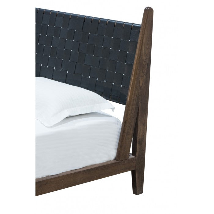 Cove Queen Bed in Black Leather by BD Studio III