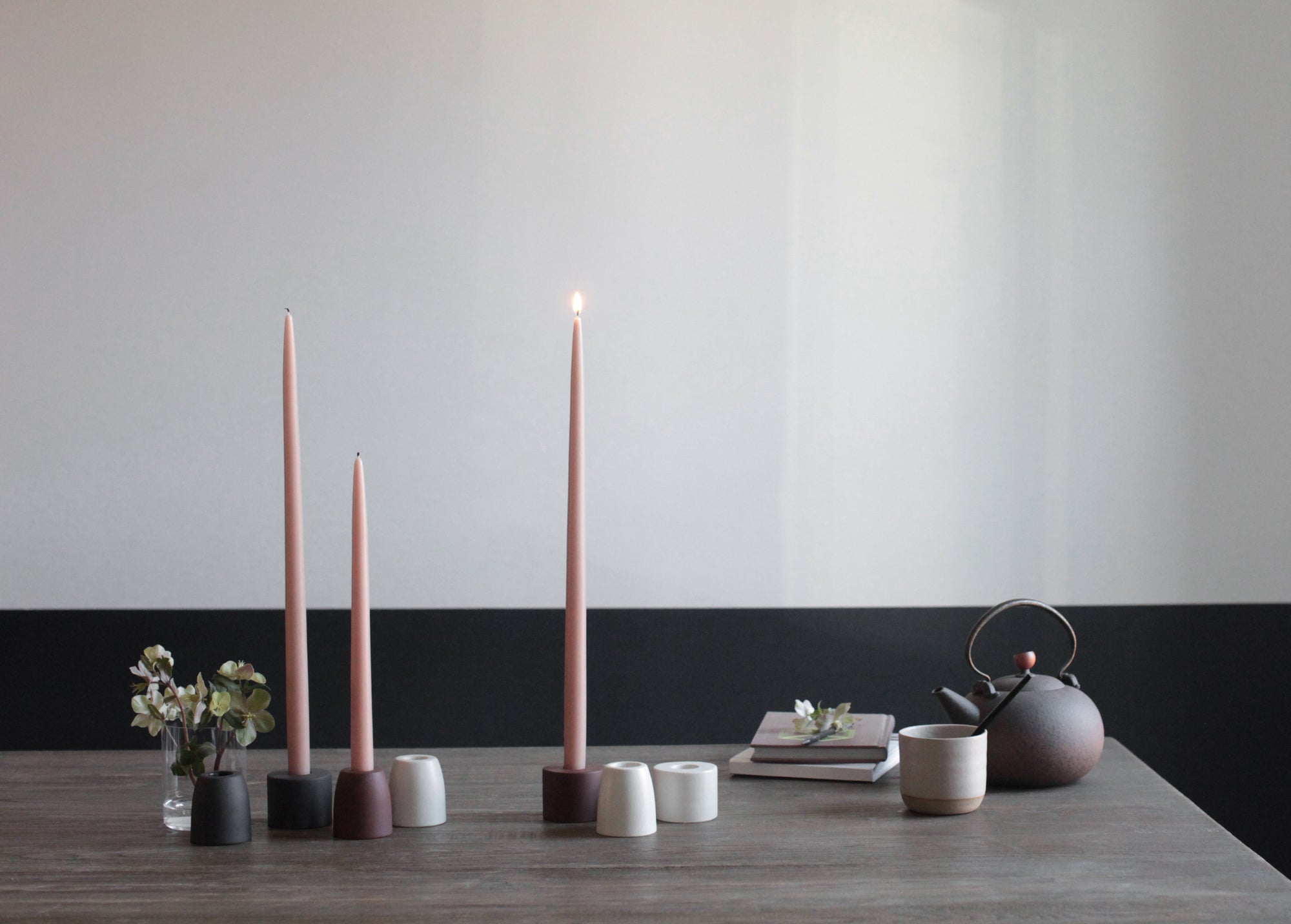 Petite Ceramic Taper Holders in Earth