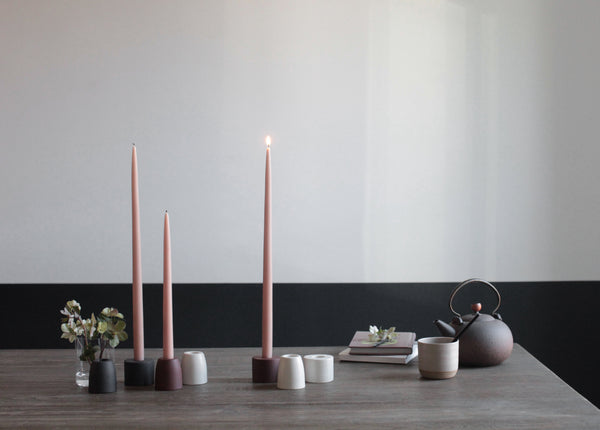 Petite Ceramic Taper Holders in Earth