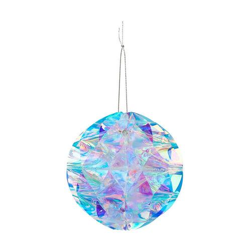 White Iridescent Honeycomb Holiday Ornaments Set Of 6 3
