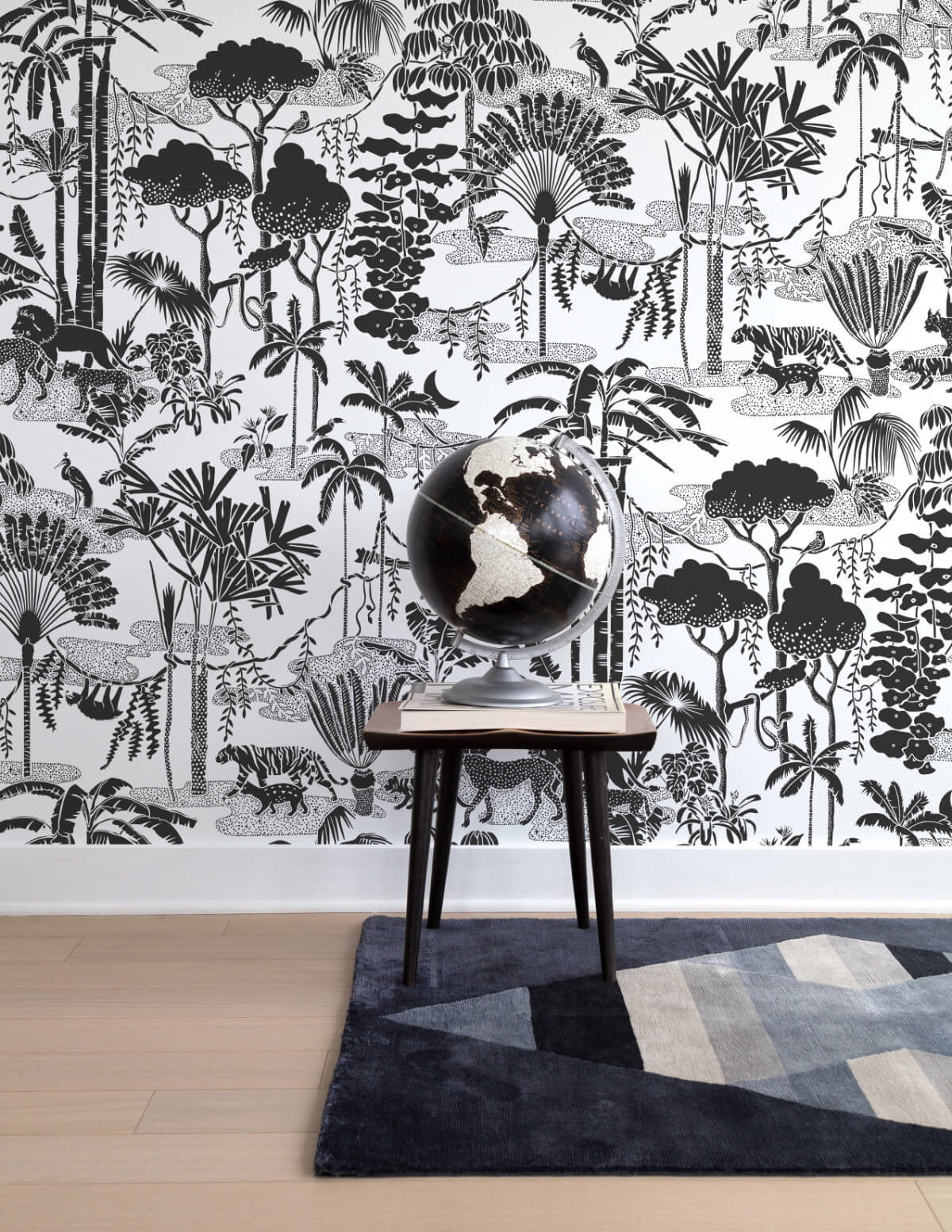 Jungle Dream Wallpaper in Charcoal design by Aimee Wilder