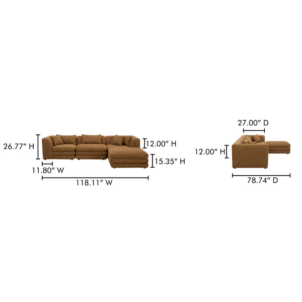 Lowtide Lounge Modular Sectional Moes Home Collection Mhc Kq 1037 09 19