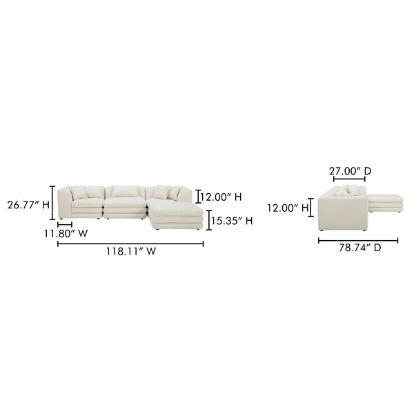 Lowtide Lounge Modular Sectional Moes Home Collection Mhc Kq 1037 09 20