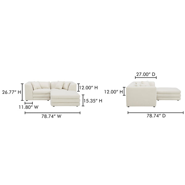 Lowtide Nook Modular Sectional Moes Home Collection Mhc Kq 1038 09 12