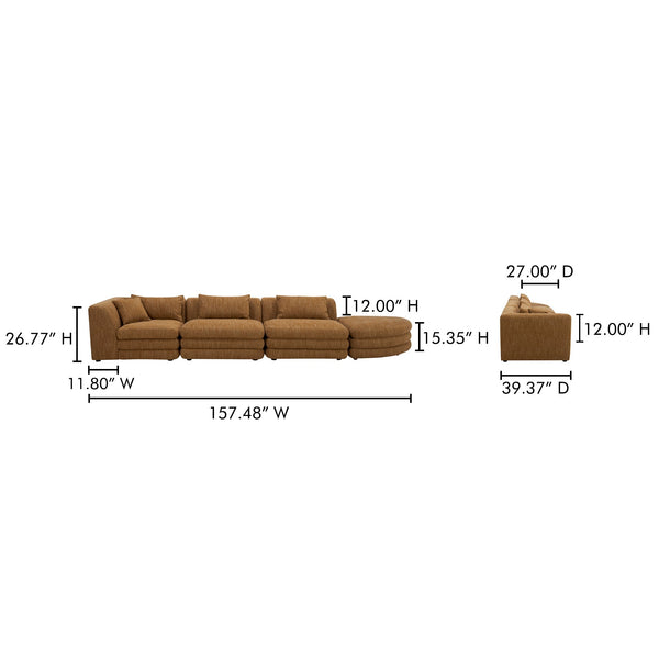 Lowtide Linear Modular Sectional Moes Home Collection Mhc Kq 1041 09 7