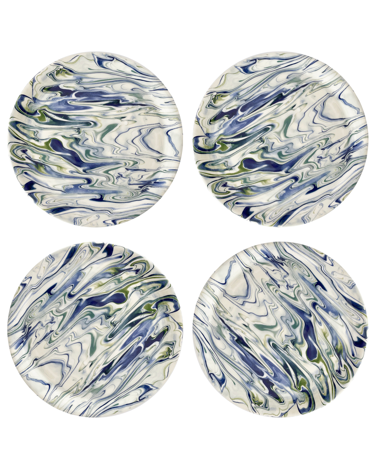 Marble Blue Green Dinner Plate Set Of 4 Uvn 1000132 1