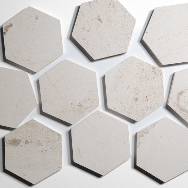 crema 5 hexagon tile by Designer Rug lc5hx 4