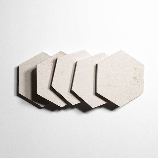 crema 5 hexagon tile by Designer Rug lc5hx 1