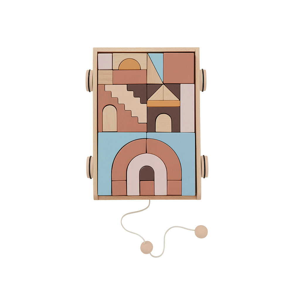 wooden rainbow wagon with blocks by oyoy 1