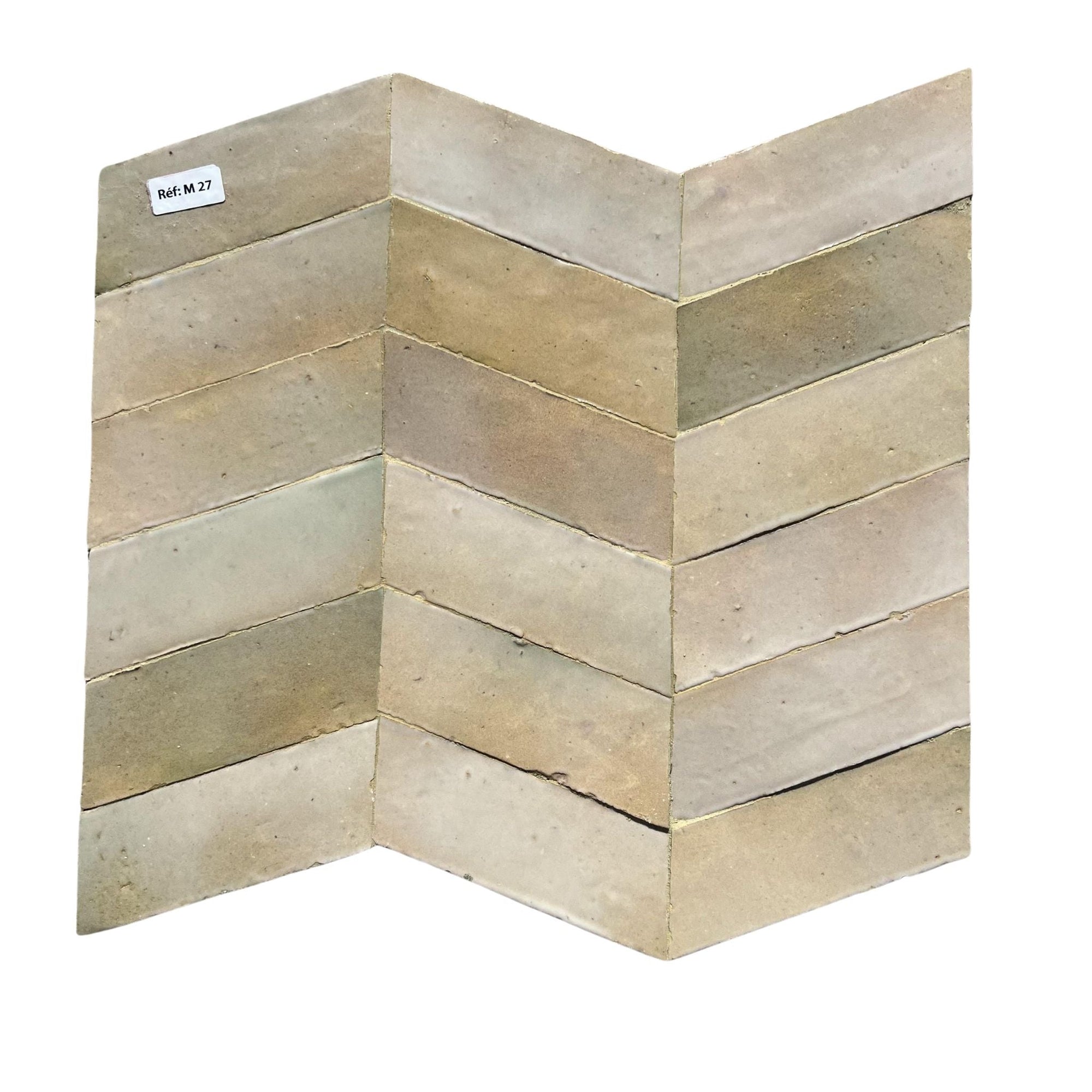 Celadon Sand Chevron Mosaic Tile