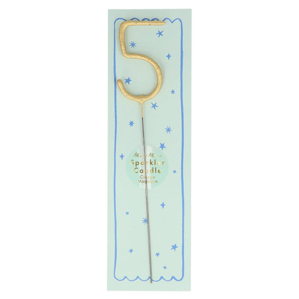 gold sparkler number candle by meri meri mm 156070 6