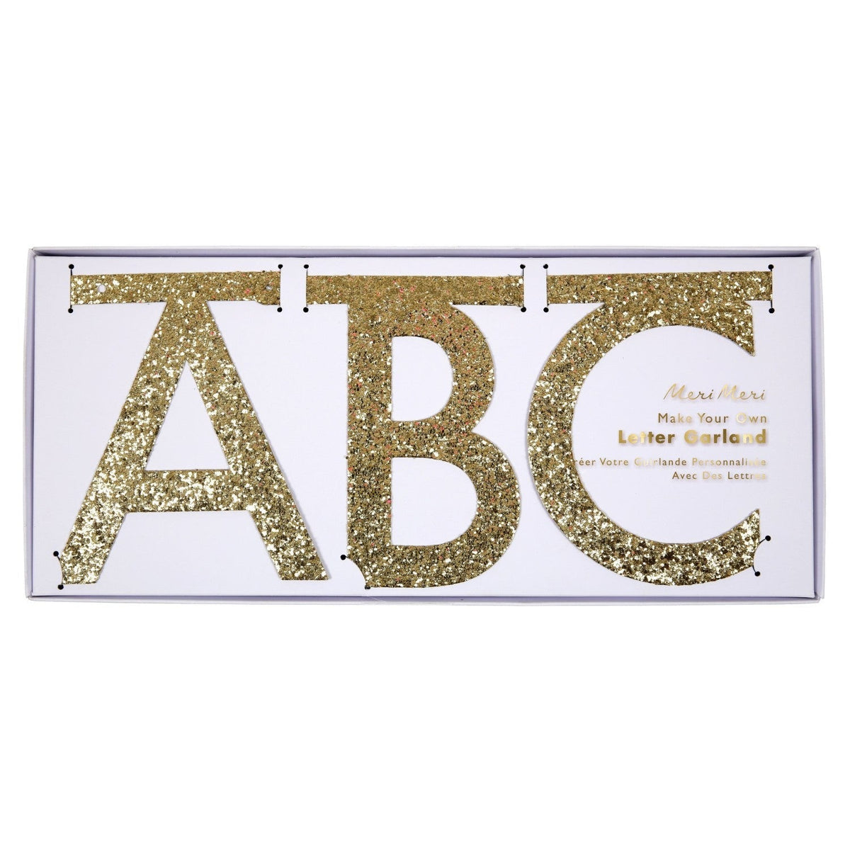 gold glitter letter garland kit by meri meri mm 160696 4