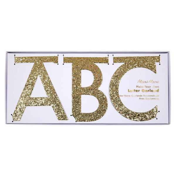 gold glitter letter garland kit by meri meri mm 160696 4