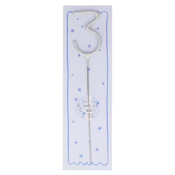 silver sparkler number candle by meri meri mm 175393 4