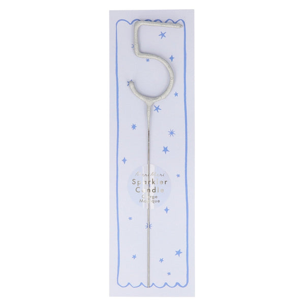 silver sparkler number candle by meri meri mm 175393 6