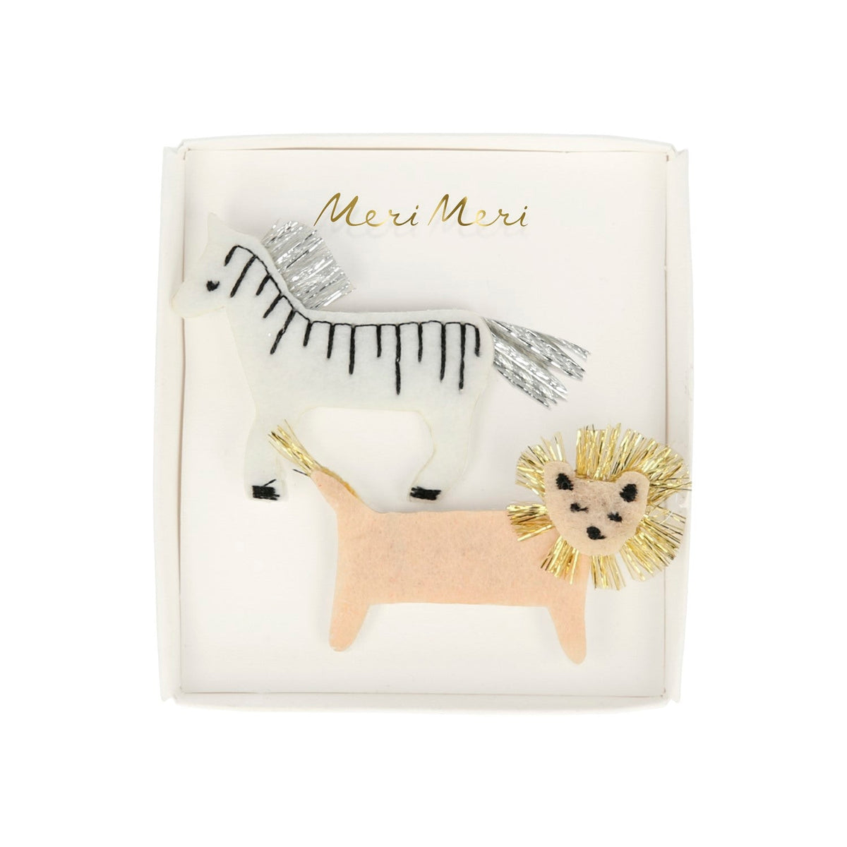 zebra lion felt hair clips by meri meri mm 203411 1