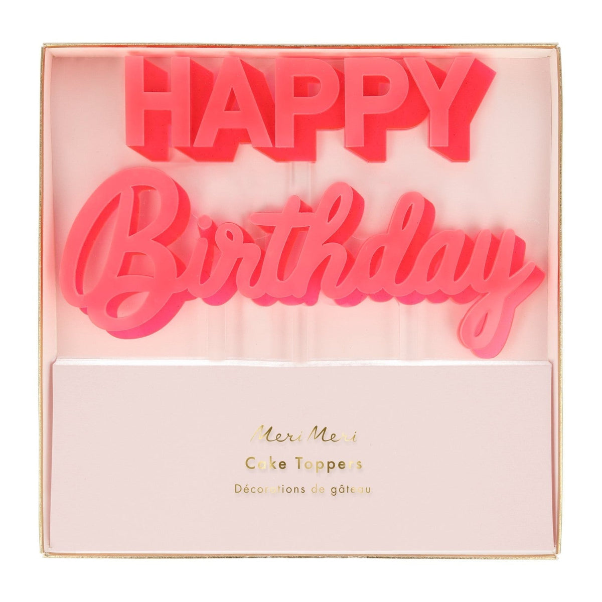 happy birthday pink acrylic toppers by meri meri mm 216010 1