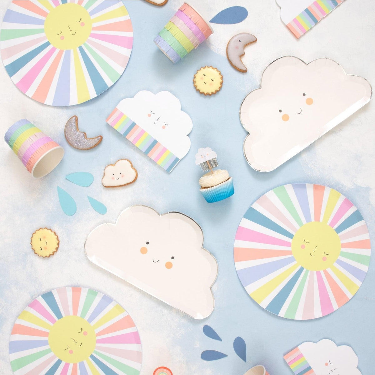 rainbow sun partyware by meri meri mm 216190 1