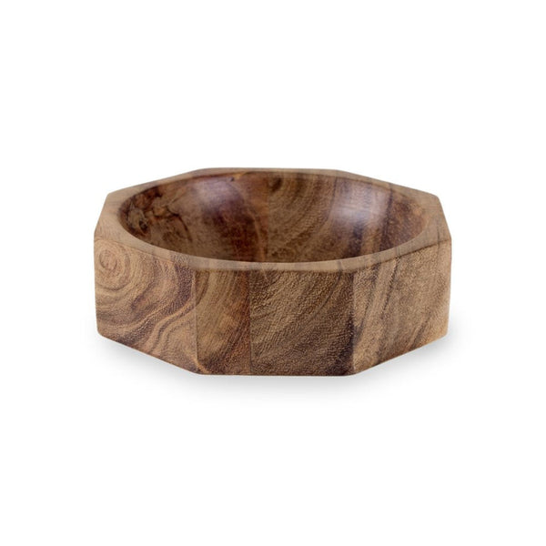 Acacia Wood Modernist Octagonal Bowl In Various Sizes Design By Sir Madam 1