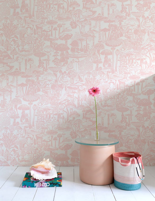 Mushroom City Wallpaper in Daisy design by Aimee Wilder