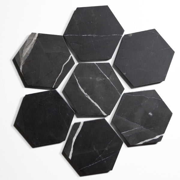 nero st gabriel 5 hexagon tile by Designer Rug ng5hx 1