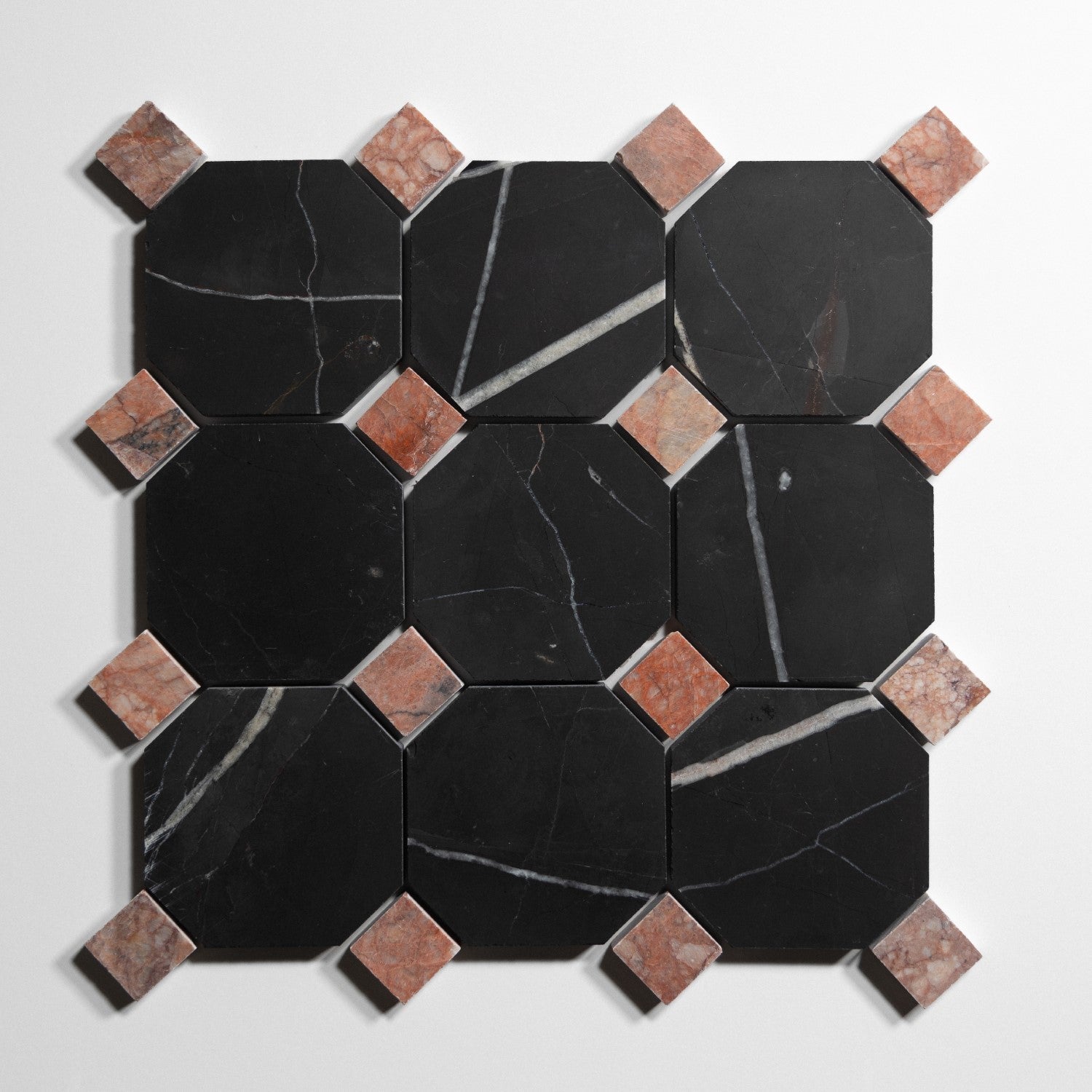 Nero St. Gabriel Accent Rojo Breccia Tile Sample